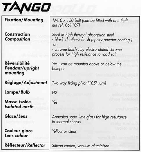 Tango specs